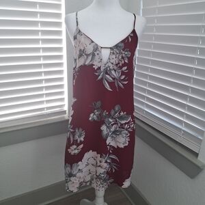 Socialite Maroon Floral Midi Dress